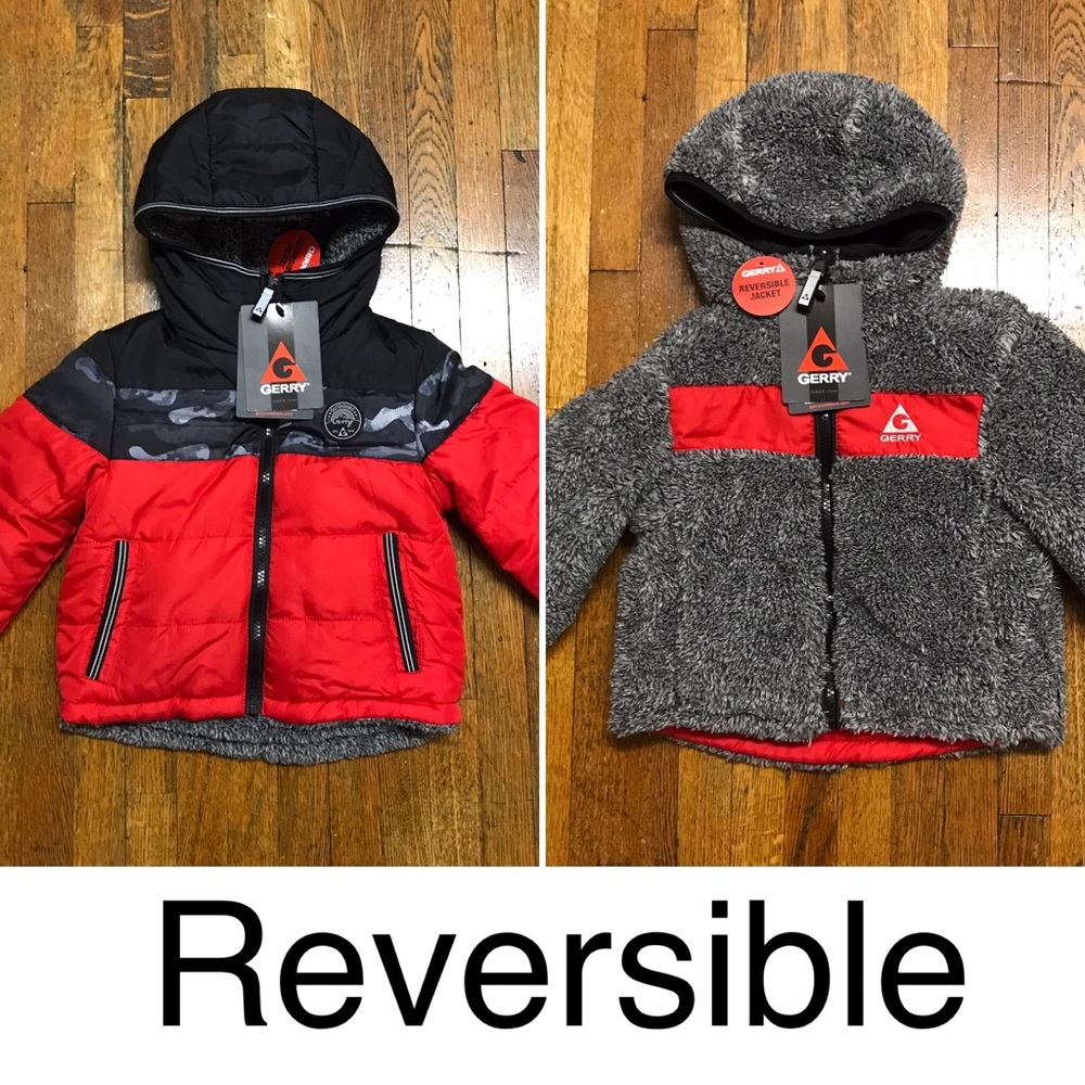 Gerry Kids Reversible Jacket, Red - 2T